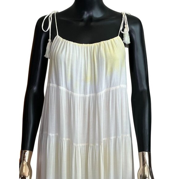 Storia Pastel Tie-Dye Maxi Dress NWT Medium | Tiered Flowy Adjustable Straps - Picture 7 of 13